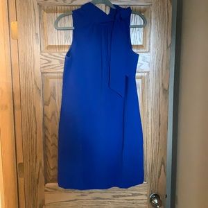 Royal blue, High neck sleeveless dress